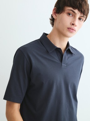 Men's powdery cotton skipper polo 詳細画像