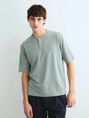 Men's powdery cotton s/s henley 詳細画像