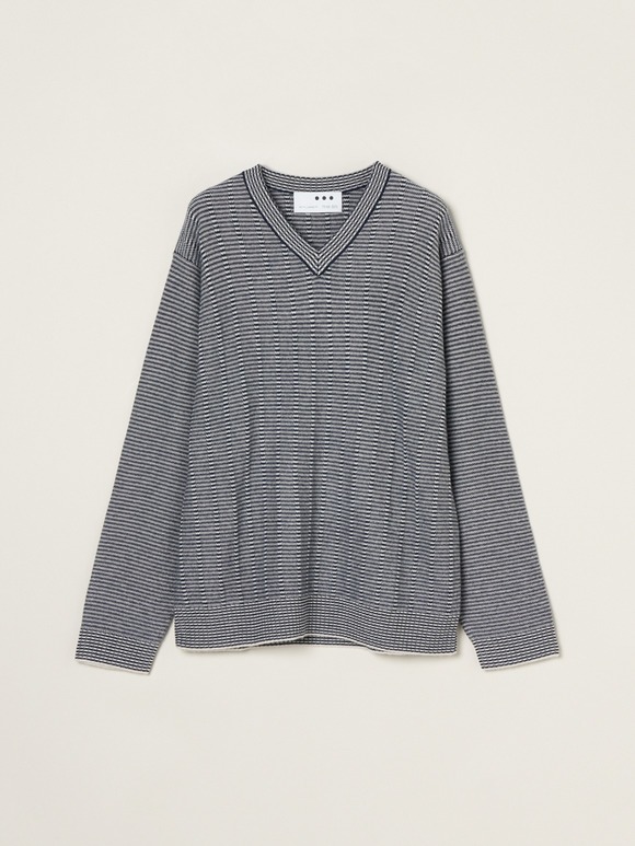Men's crazy border l/s v neck