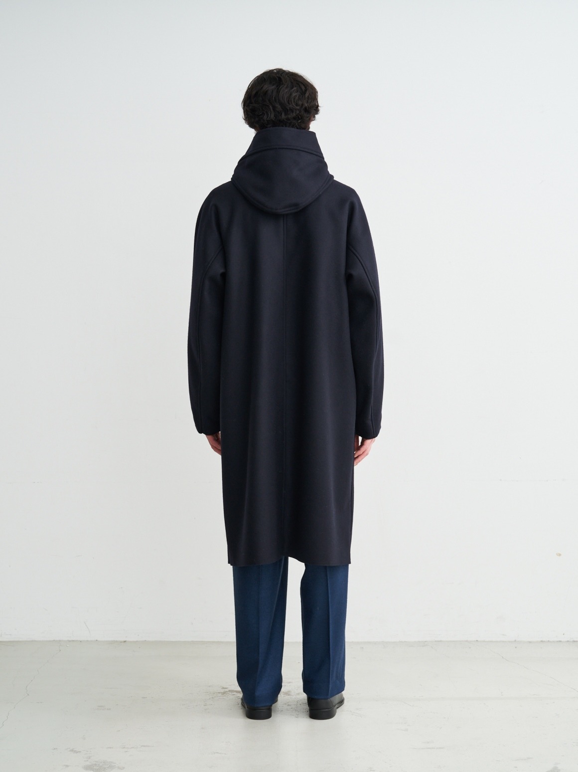 Unisex fine merino melton hoodie coat｜スリードッツ