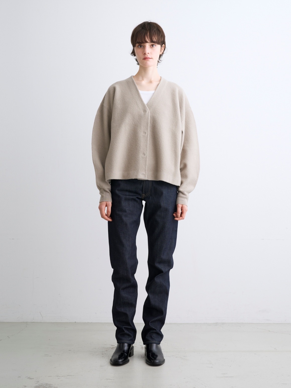 Felt sweater blouson cardigan｜スリードッツ オフィシャルオンライン 