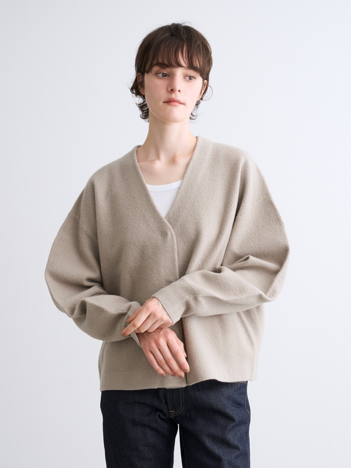 Felt sweater blouson cardigan｜スリードッツ オフィシャルオンライン 