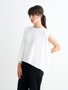 Stretch nylon tuck sleeve tee 詳細画像