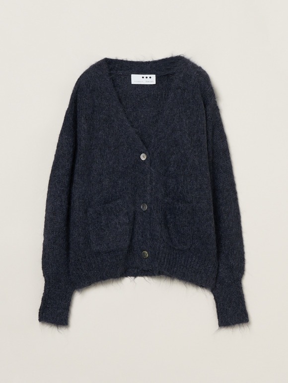 Color shaggy pocket cardigan｜スリードッツ オフィシャル
