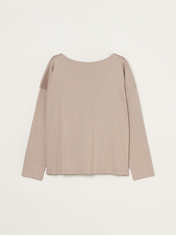Silky cotton knit boat neck tee
