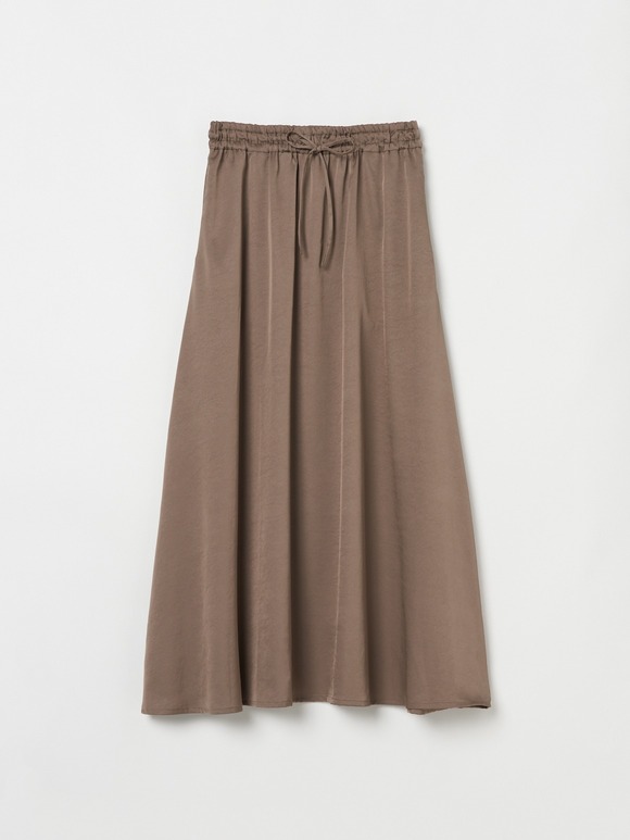 Silky twill narrow skirt