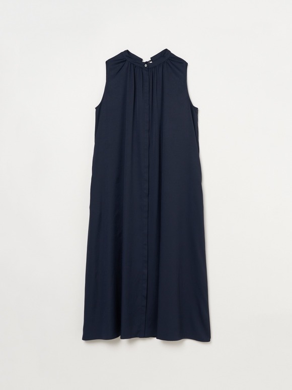 Silky twill gather dress