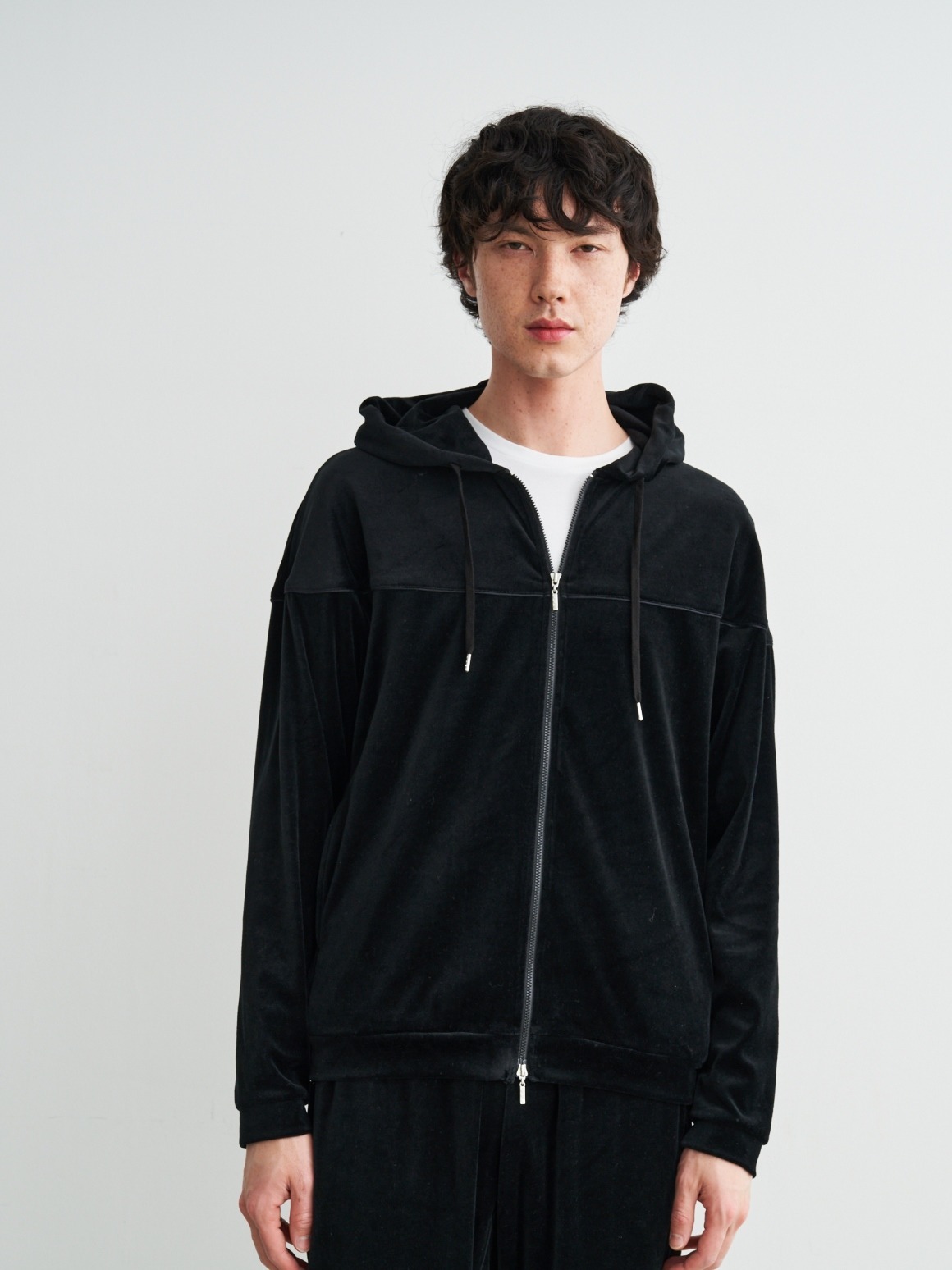 Men's Cotton velour zip up hoodie｜スリードッツ