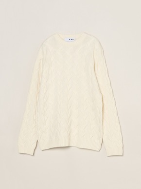 Men's tasmania cable crew neck sweater 詳細画像