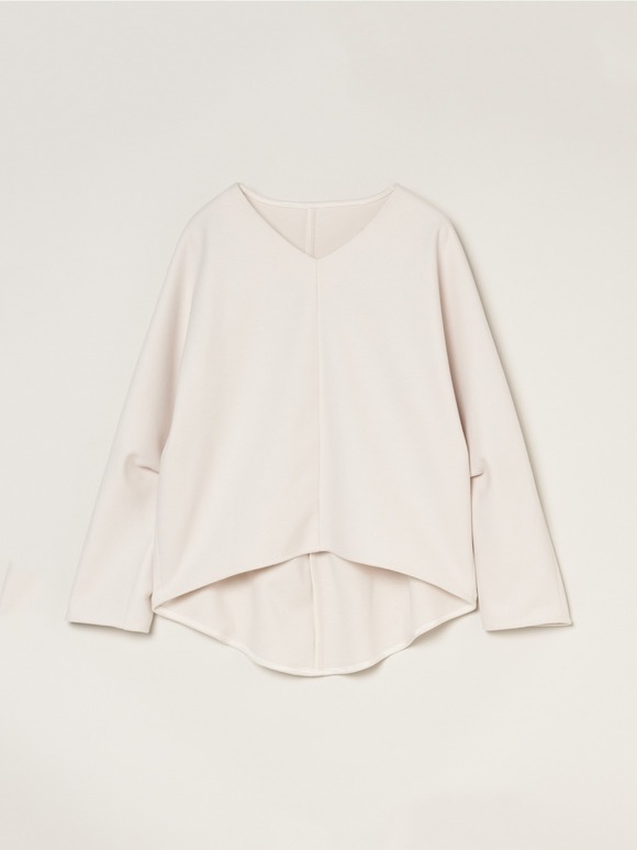 Wooly jersey cocoon pullover