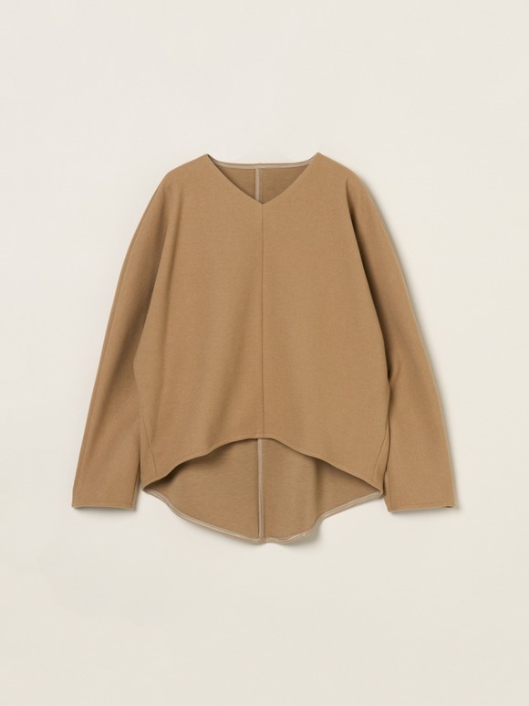 Wooly jersey cocoon pullover