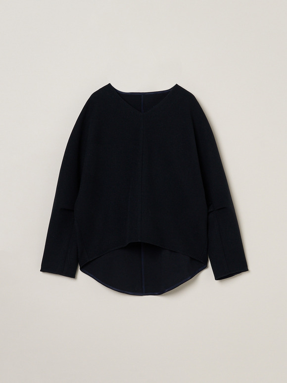 Wooly jersey cocoon pullover