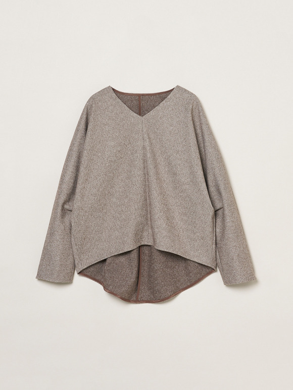 Wooly jersey cocoon pullover