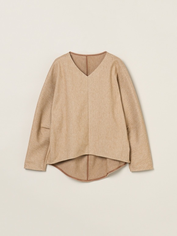 Wooly jersey cocoon pullover