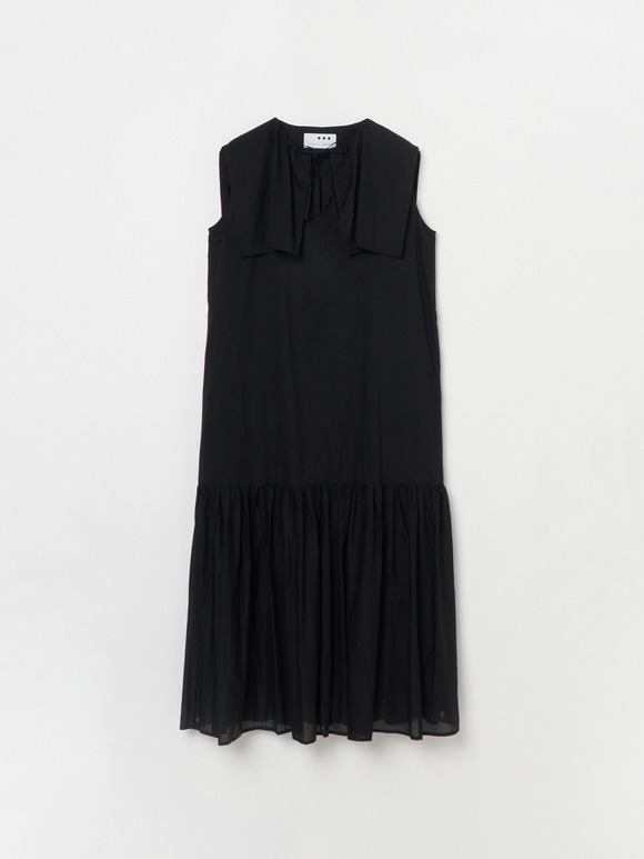 Cotton lawn big collar dress