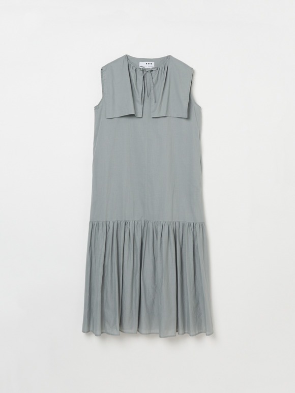 Cotton lawn big collar dress