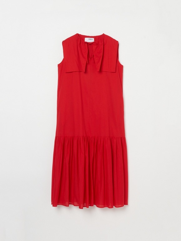 Cotton lawn big collar dress