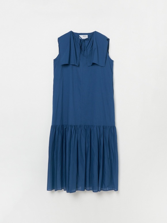 Cotton lawn big collar dress