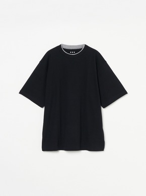 Men's Organic cotton knit layered crew neck 詳細画像