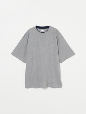 Men's Organic cotton knit layered crew neck 詳細画像