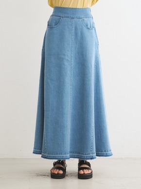 Denim volume flair skirt 詳細画像