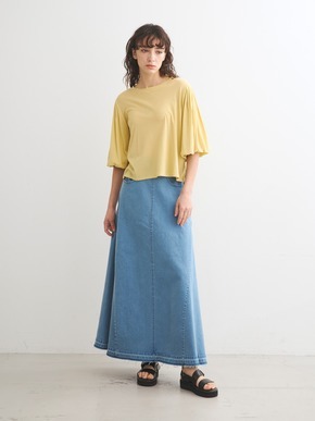 Denim volume flair skirt 詳細画像