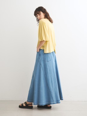 Denim volume flair skirt 詳細画像