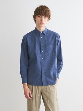 Men's piece dyed pinstripe l/s shirts 詳細画像