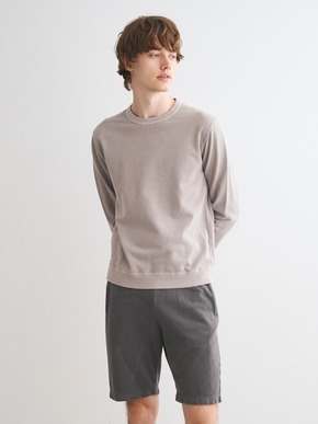 Men's Pigment dye organic cotton l/s crew 詳細画像