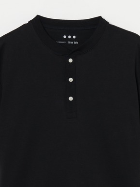 Men's high gauge smooth s/s henley 詳細画像