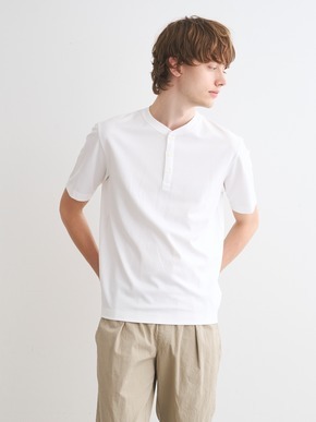 Men's high gauge smooth s/s henley 詳細画像