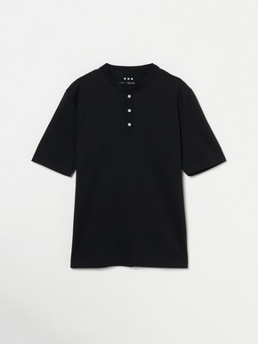 Men's high gauge smooth s/s henley 詳細画像