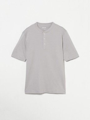 Men's high gauge smooth s/s henley 詳細画像