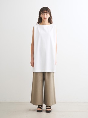 Sleek canvas slv less long tunic 詳細画像