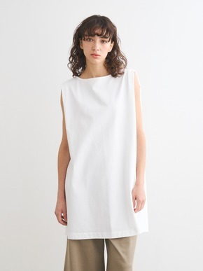 Sleek canvas slv less long tunic 詳細画像