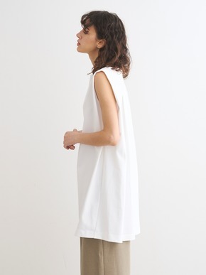 Sleek canvas slv less long tunic 詳細画像