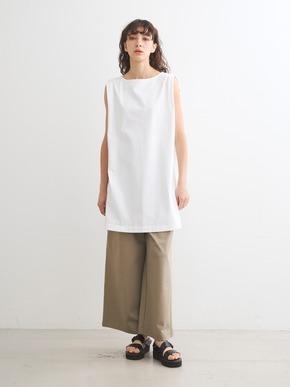 Sleek canvas slv less long tunic 詳細画像