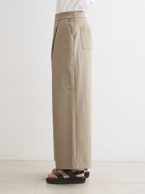 Sleek canvas wide pants 詳細画像