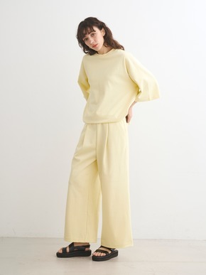 Sleek canvas wide pants 詳細画像