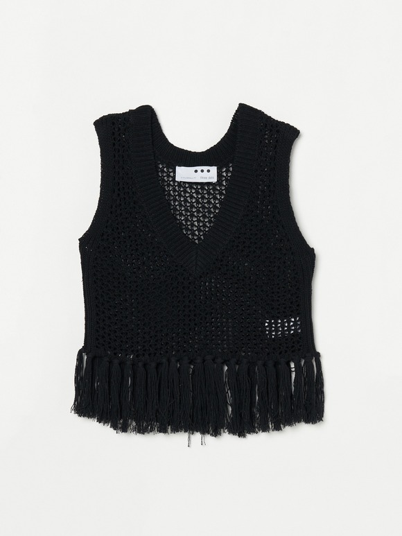 Lace fringe vest