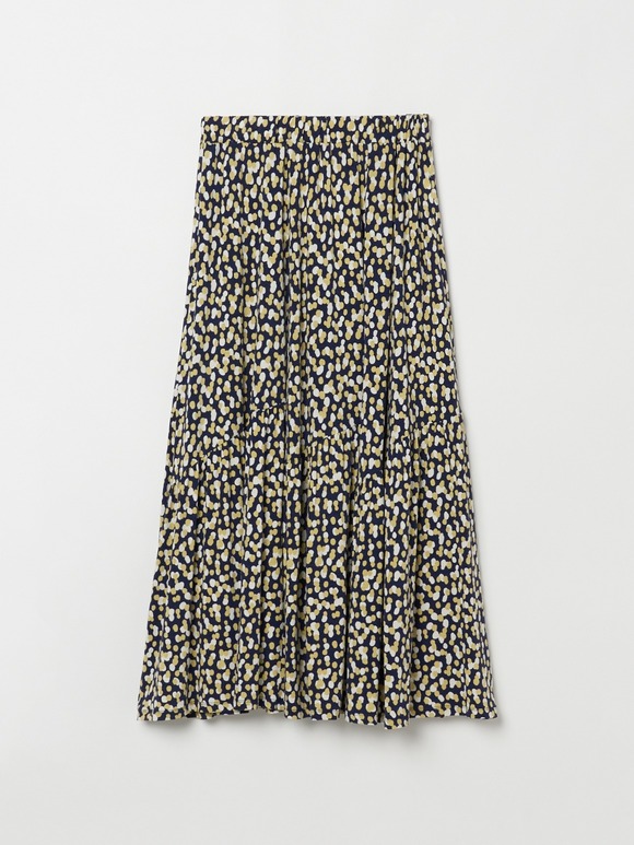 Travel line zigzag flare skirt