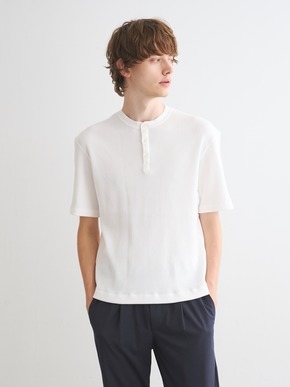 Men's pima waffle s/s henley 詳細画像