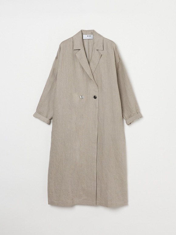 Rough linen oversized trench