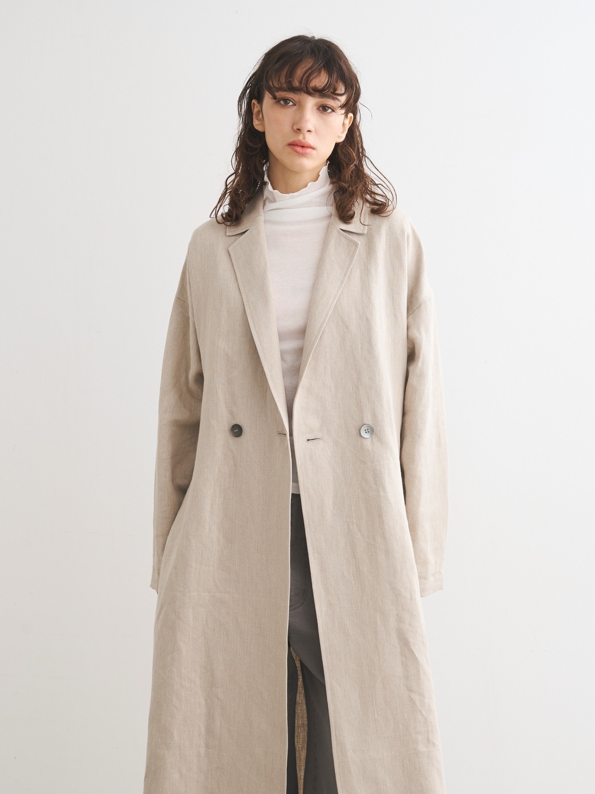 Rough linen doctor coat｜スリードッツ オフィシャルオンライン