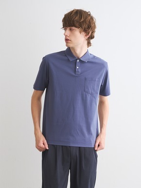 Men's high gauge ripple s/s polo 詳細画像