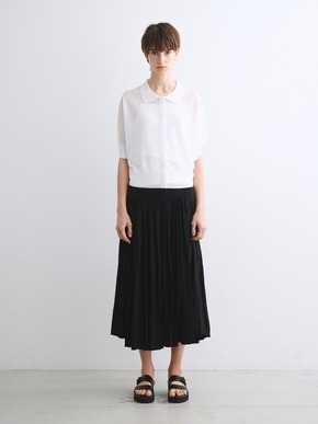 Shiny sheer sweater button polo cardigan 詳細画像