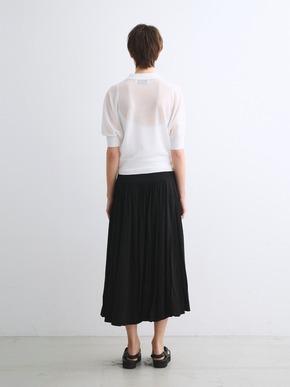 Shiny sheer sweater button polo cardigan 詳細画像