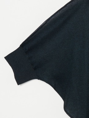 Shiny sheer sweater button polo cardigan 詳細画像