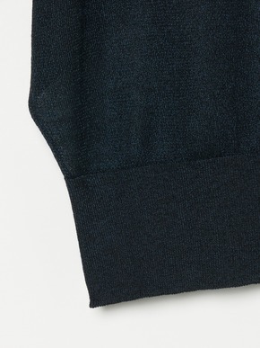 Shiny sheer sweater button polo cardigan 詳細画像