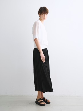 Shiny sheer sweater button polo cardigan 詳細画像